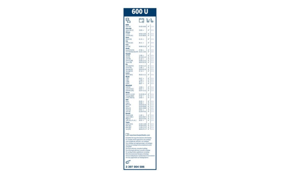 Bosch Twin 600U wiper blade - Length: 600 mm - single front wiper blade, Image 4