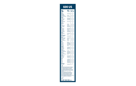 Bosch Twin 600US wiper blade - Length: 600 mm - single front wiper blade, Image 3