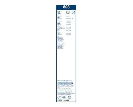 Bosch Twin 603 wiper blades - Length: 600/600 mm - set of front wiper blades, Image 10