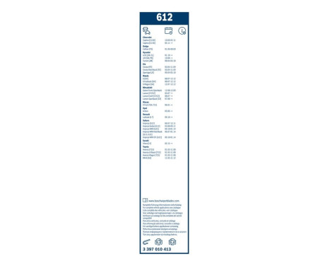 Bosch Twin 612 wiper blades - Length: 600/400 mm - set of front wiper blades, Image 10