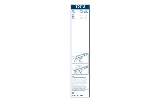 Bosch Twin 707U wiper blade - Length: 700 mm - single front wiper blade, Image 6