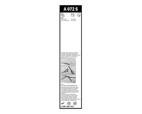 Bosch windscreen wipers Aerotwin A072S - Length: 600/475 mm - set of wiper blades for, Image 3