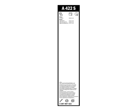 Bosch windscreen wipers Aerotwin A422S - Length: 650/400 mm - set of wiper blades for, Image 3