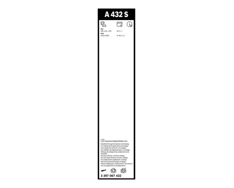 Bosch windscreen wipers Aerotwin A432S - Length: 650/380 mm - set of wiper blades for, Image 3