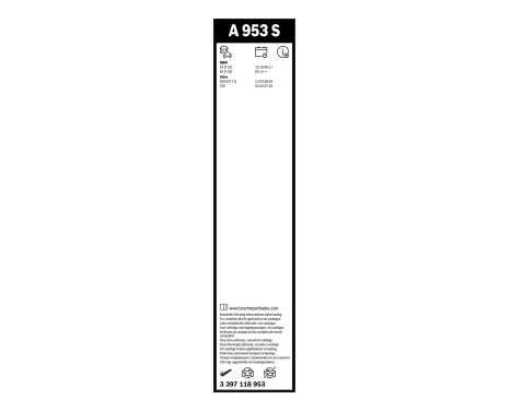 Bosch windscreen wipers Aerotwin A953S - Length: 650/500 mm - set of wiper blades for, Image 3