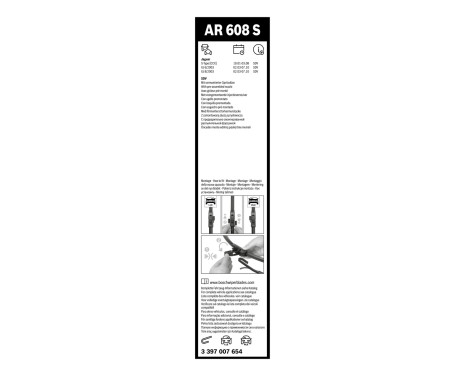 Bosch windscreen wipers Aerotwin AR608S - Length: 600/475 mm - set of wiper blades for, Image 3