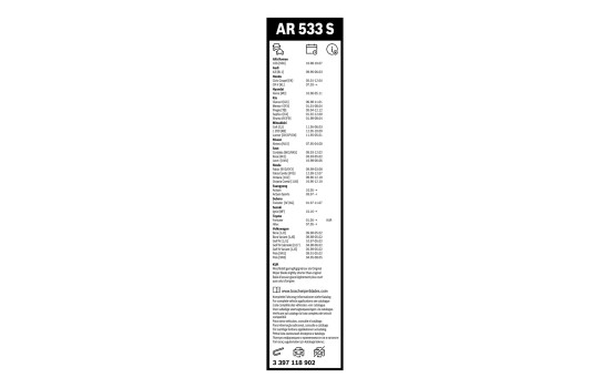 Bosch Windshield Wiper Blades Value Pack AR533S + 550U, Image 14