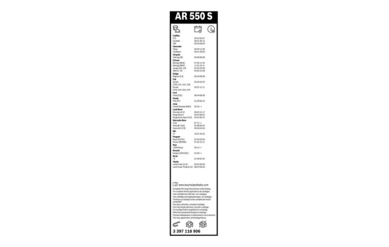 Bosch Windshield Wiper Blades Value Pack AR550S + H400, Image 23