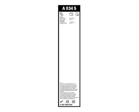 Bosch windshield wipers Aerotwin A034S - Length: 650/650 mm - set of wiper blades for, Image 3