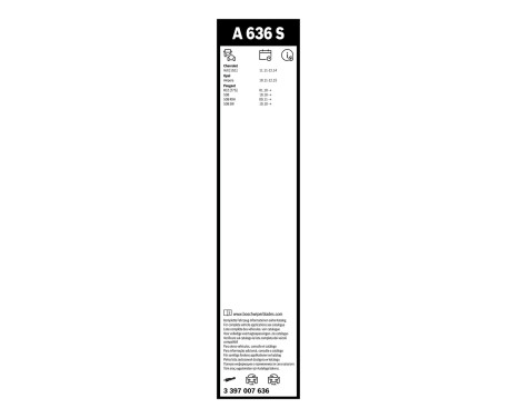 Bosch windshield wipers Aerotwin A636S - Length: 650/650 mm - set of wiper blades for, Image 3