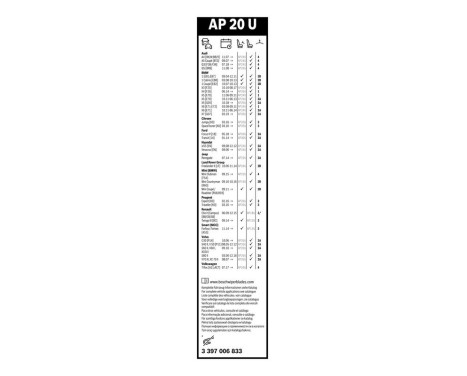 Bosch wiper Aerotwin AP20U - Length: 500 mm - single front wiper, Image 14