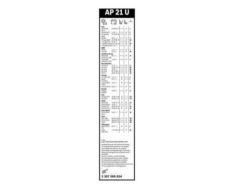 Bosch wiper Aerotwin AP21U - Length: 530 mm - single front wiper, Image 14