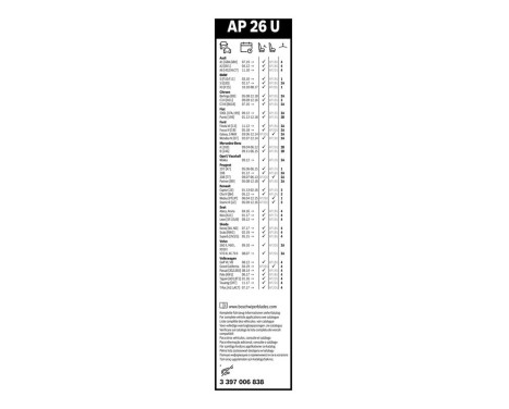 Bosch wiper Aerotwin AP26U - Length: 650 mm - single front wiper, Image 14
