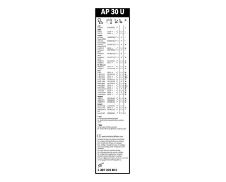 Bosch wiper Aerotwin AP30U - Length: 750 mm - single front wiper, Image 14