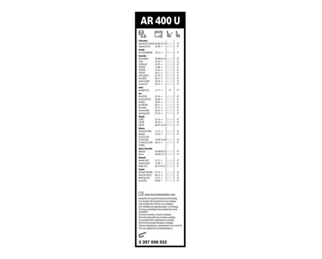 Bosch wiper Aerotwin AR400U - Length: 400 mm - single front wiper, Image 9