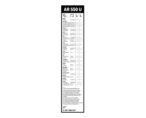 Bosch wiper Aerotwin AR550U - Length: 550 mm - single front wiper, Image 3