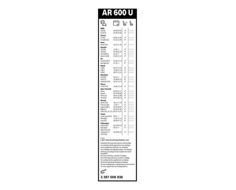 Bosch wiper Aerotwin AR600U - Length: 600 mm - single front wiper, Image 15