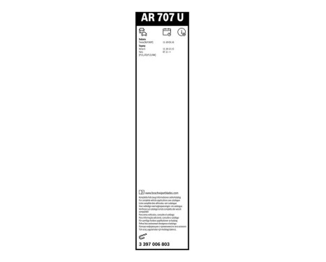 Bosch Wiper Blade Aerotwin AR707U - Length: 700 mm - single wiper front, Image 12