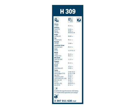 Bosch Wiper Blades Value Pack 601 + H309, Image 15