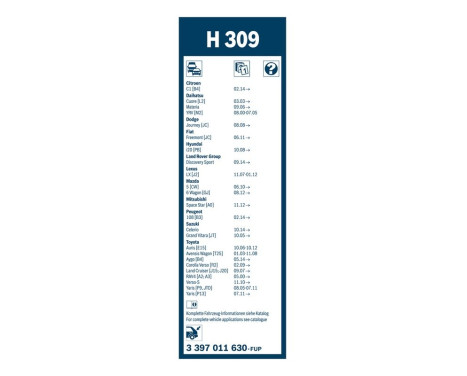 Bosch Wiper Blades Value Pack 601 + H309, Image 18