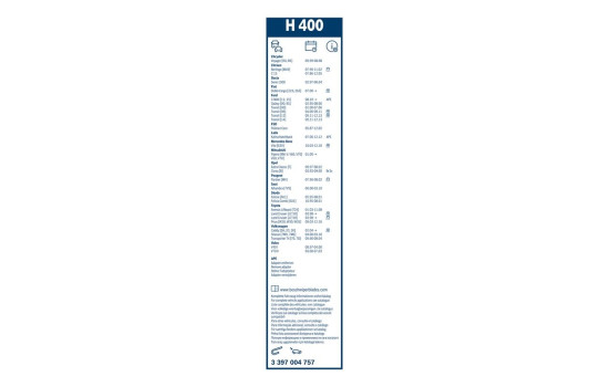 Bosch Wiper Blades Value Pack 609 + H400, Image 12