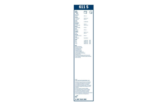 Bosch Wiper Blades Value Pack 611S + H250, Image 11