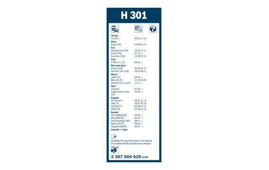 Bosch Wiper Blades Value Pack 612 + H301, Image 4
