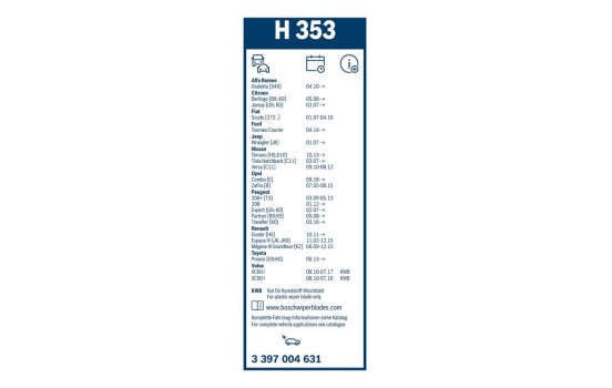 Bosch Wiper Blades Value Pack 653 + H353, Image 10