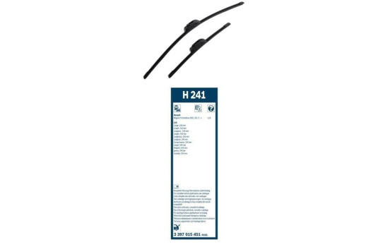 Bosch Wiper Blades Value Pack A115S + H241