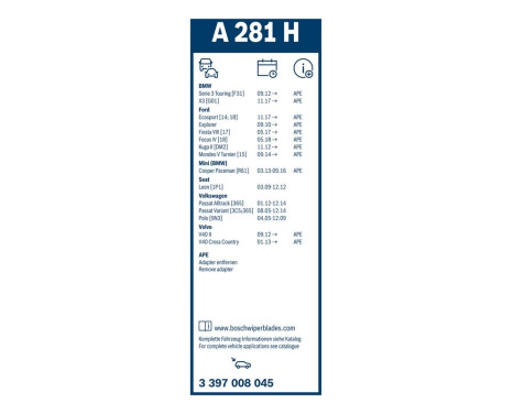 Bosch Wiper Blades Value Pack A620S + A281H, Image 11