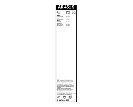 Bosch Wiper Blades Value Pack AR451S + A250H, Image 26