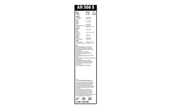 Bosch Wiper Blades Value Pack AR566S + H282, Image 11
