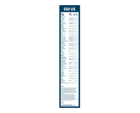 Bosch wiper Twin 550US - Length: 550 mm - single front wiper, Image 3