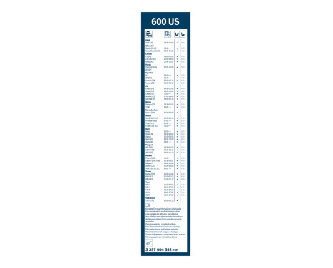 Bosch wiper Twin 600US - Length: 600 mm - single front wiper, Image 3