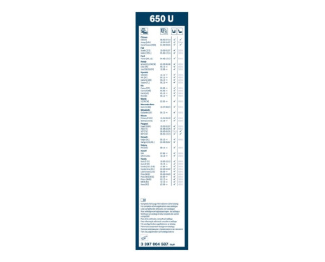 Bosch wiper Twin 650U - Length: 650 mm - single front wiper, Image 7