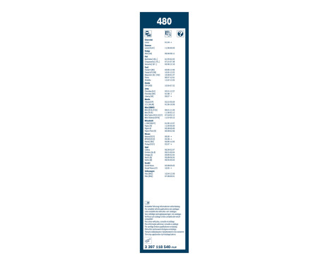 Bosch wipers Twin 480 - Length: 475/475 mm - set of front wiper blades, Image 3