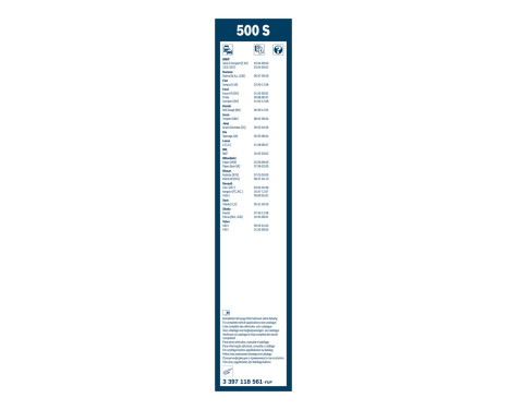 Bosch wipers Twin 500S - Length: 500/500 mm - set of wiper blades for, Image 3