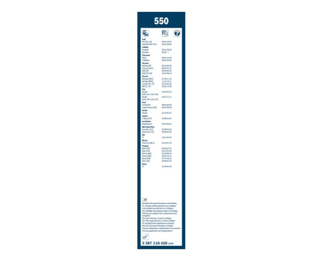 Bosch wipers Twin 550 - Length: 550/550 mm - set of wiper blades for, Image 3