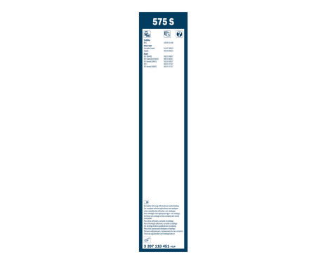 Bosch wipers Twin 575S - Length: 575/575 mm - set of front wiper blades, Image 3