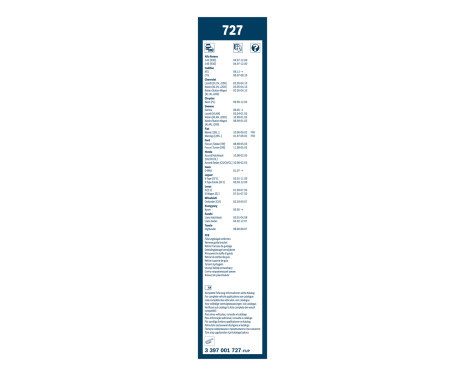 Bosch wipers Twin 727 - Length: 550/475 mm - set of wiper blades for, Image 3