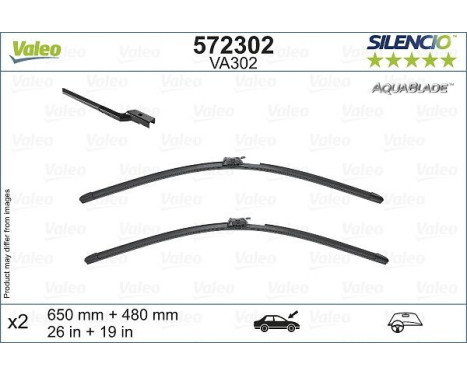 Windscreen wiper set VA302 572302 Valeo, Image 2