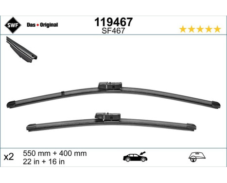 Windshield wiper ORIGINAL VISIOFLEX SET 119467 SWF