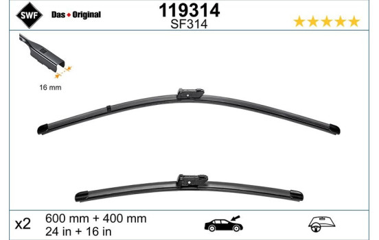 Windshield wipers 119314 SWF