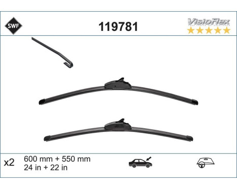 Wiper Blade ALTERNATIVE VISIOFLEX SET 119781 SWF, Image 3