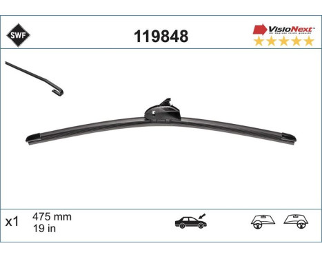 Wiper Blade ALTERNATIVE VISIONEXT SINGLE 119848 SWF, Image 2