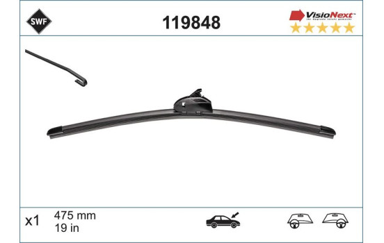 Wiper Blade ALTERNATIVE VISIONEXT SINGLE 119848 SWF, Image 2