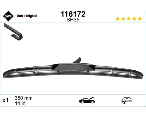 Wiper Blade DAS ORIGINAL HBLADE 116172 SWF, Image 2