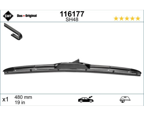 Wiper Blade DAS ORIGINAL HBLADE 116177 SWF, Image 2