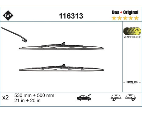 Wiper Blade DAS ORIGINAL SET 116313 SWF, Image 3