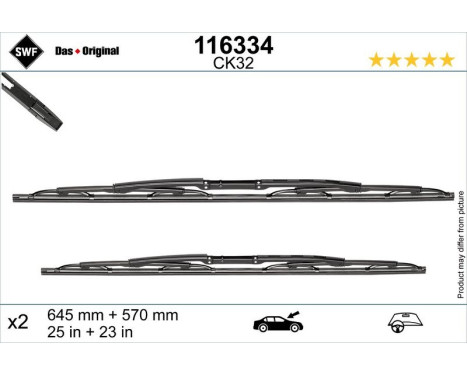 Wiper Blade DAS ORIGINAL SET 116334 SWF, Image 3